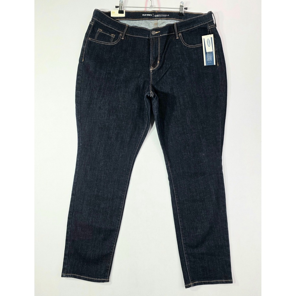 Old Navy Curvy Profile Skinny Jeans Dark Wash Mid-Rise 18 Short NWT